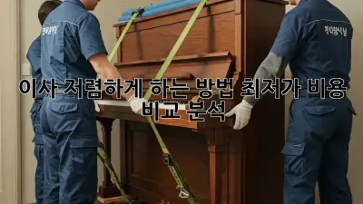 이사 저렴하게 하는 방법, 최저가 비용 비교 분석!
